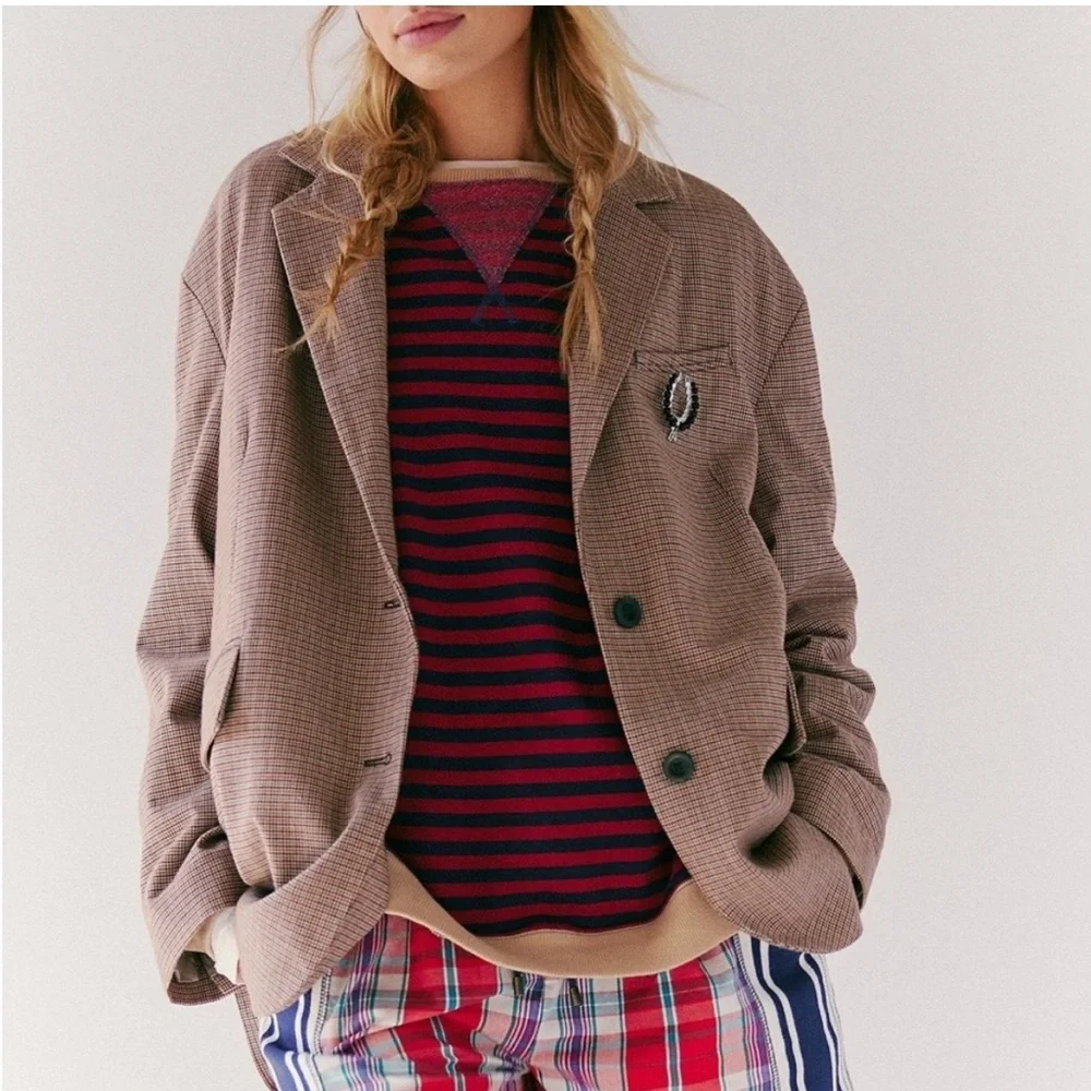 NWOT Free People Reggie Blazer Ginger Combo - Picture 4 of 14